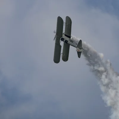 Boeing Stearman with Chemtrails