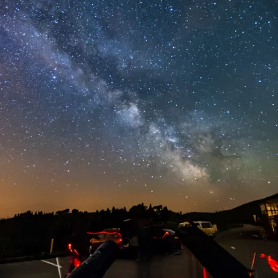 Milky Way above Telescopes