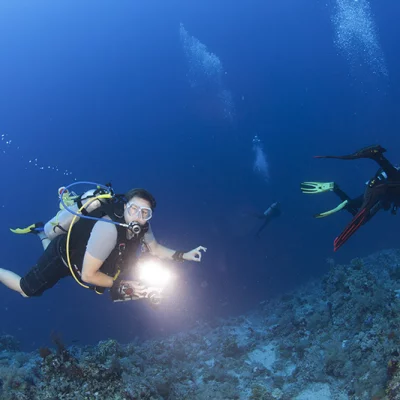 Diver with Strobe