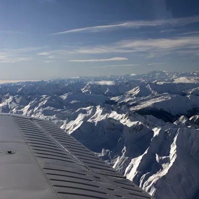 Flying above Swiss Alps