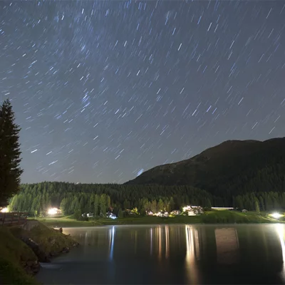 Star Trails over Lake Davos