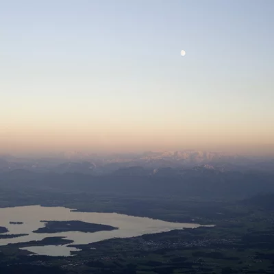Moon above Lake Chiem